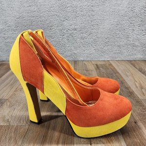 Vibrant Orange and Yellow Heels